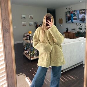 Zara Sage Popcorn Sherpa Jacket